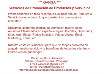 Servicios de Promoción de Productos y Servicios en todo Nicaragua