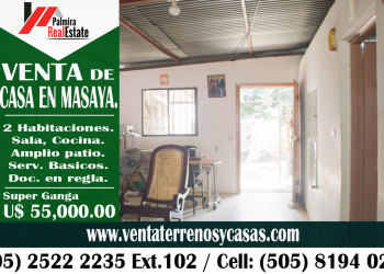 Vendo casa centrica en masaya
