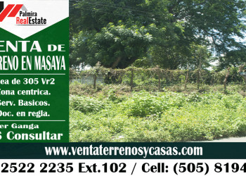 Oferta se vende terreno en masaya