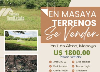TERRENOS EN MASAYA – GANGA U$1800.00