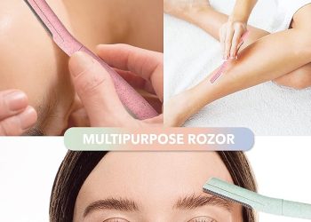 Maquinillas de afeitar biodegradables para rostro y cejas